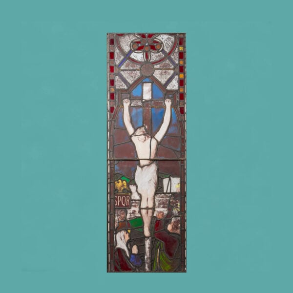19th Century Stained Glass Panels Depicting the Crucifixion of Christ