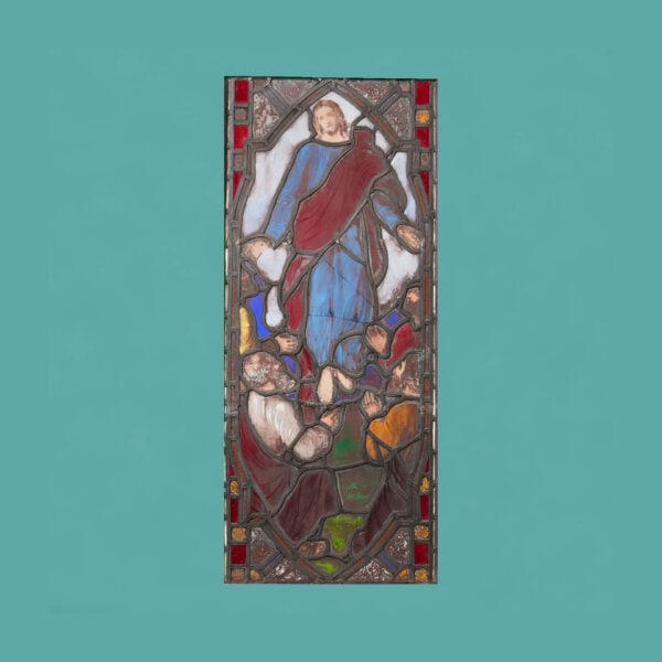 19th Century Stained Glass Panel Depicting the Ascension of Christ