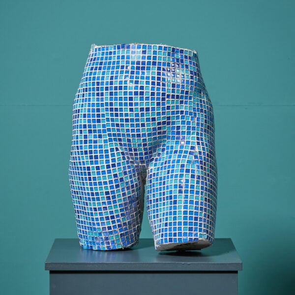 Jim Cooper (c.1990-1999) ‘In Motion’ Mosaic Plaster Cast Figurative Sculpture