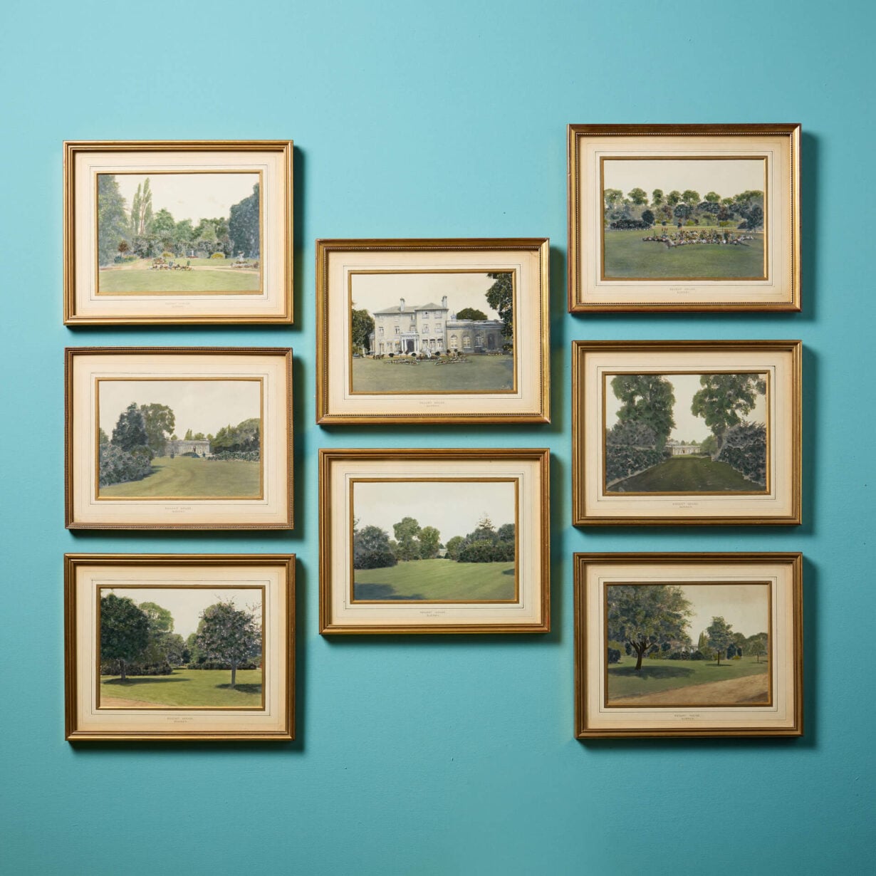 A Set of Antique Overpainted Photographs of Regent House, Surrey