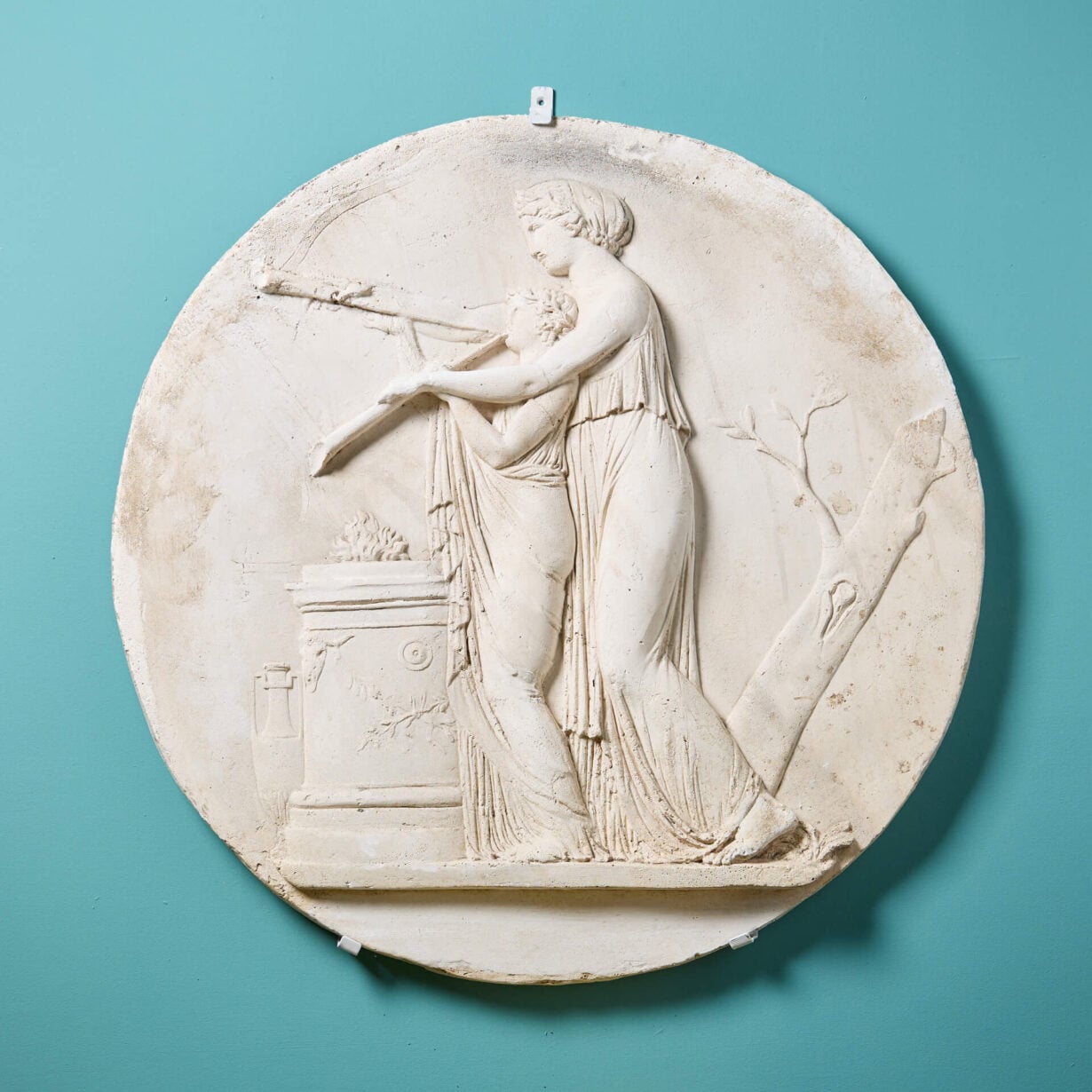The Music Lesson Neoclassical Style Plaster Wall Roundel