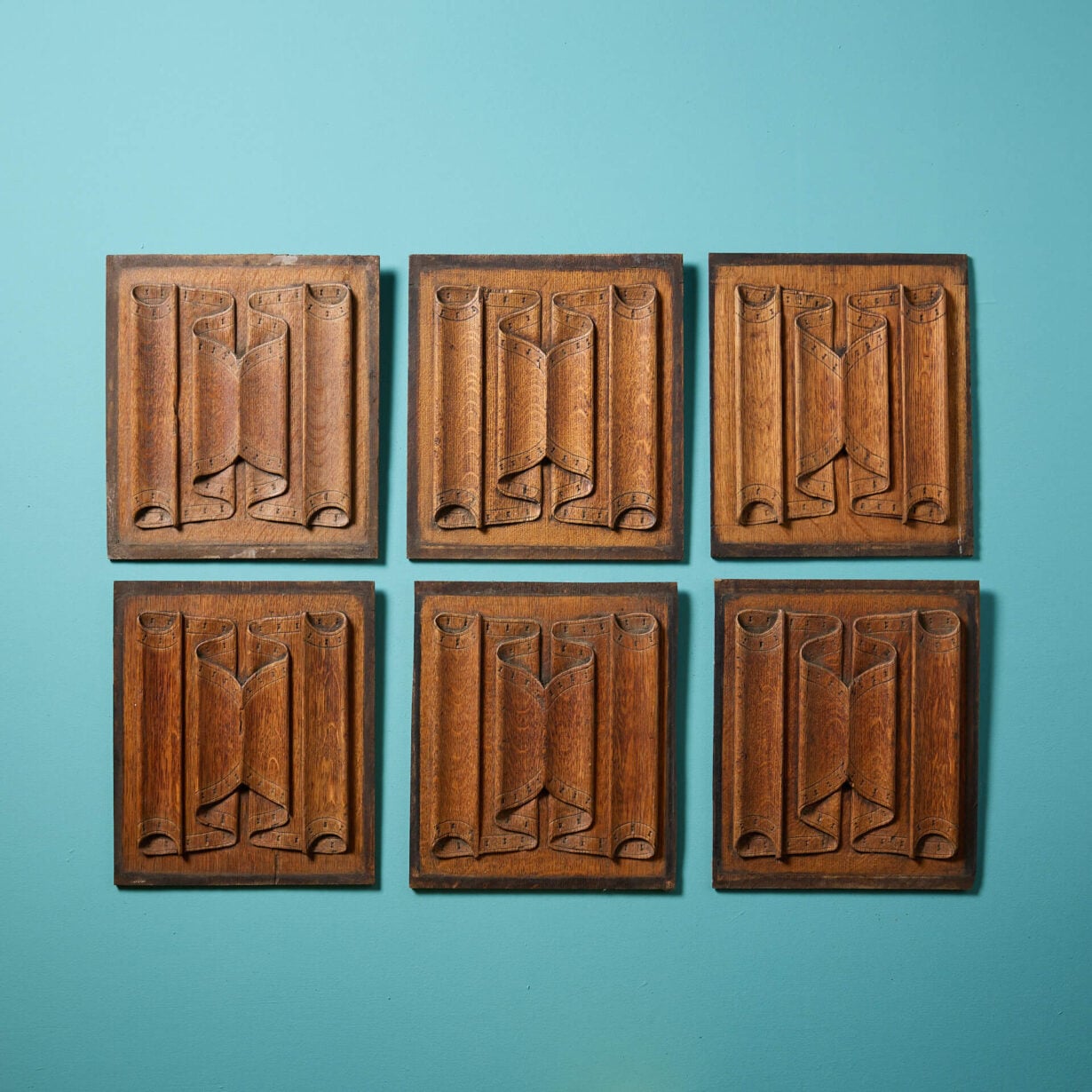 Collection of Antique Oak Decorative Linenfold Panels