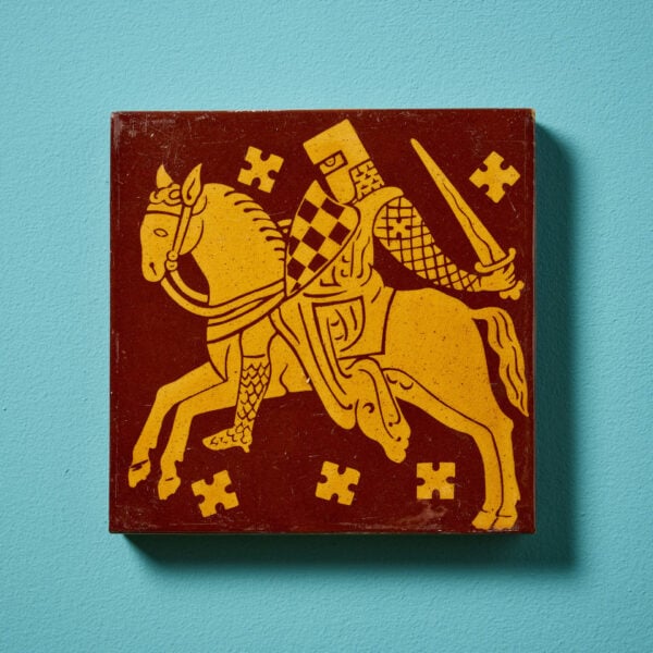 19th Century Knight on Horseback Tile by Minton