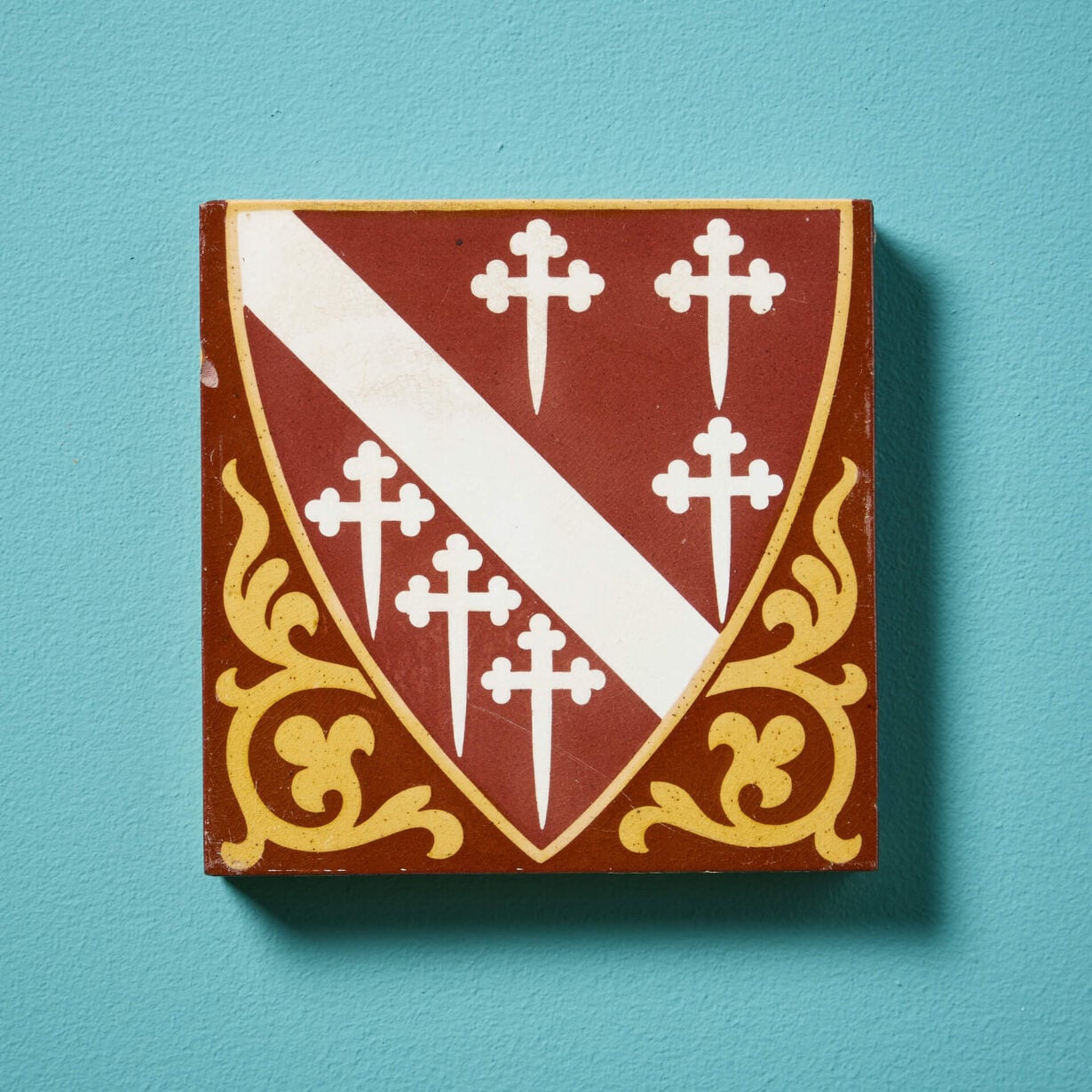 19th Century Duke of Norfolk Coat of Arms Tile by Minton