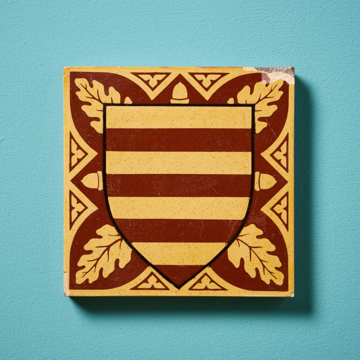 19th Century Heraldic Shield Tile by Minton