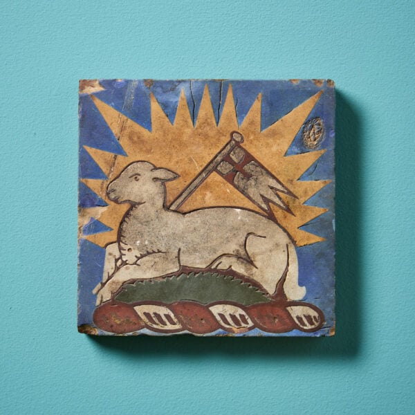 19th Century Lamb of God Tile By The Campbell Brick & Tile Co
